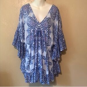 Aveology Blue Patterned Women's Tunic